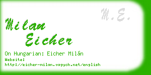 milan eicher business card